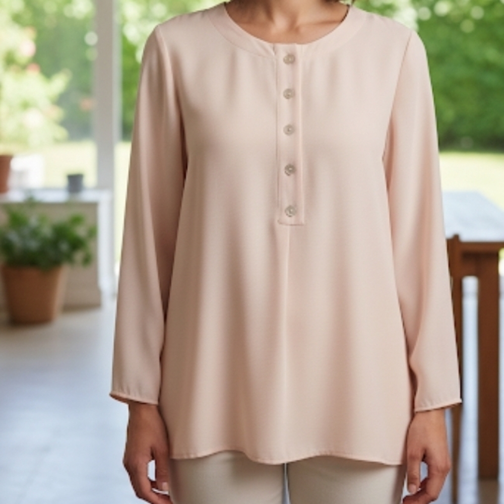 Perception Blush Pink Blouse, Long Sleeves, M, NWT ✔️
